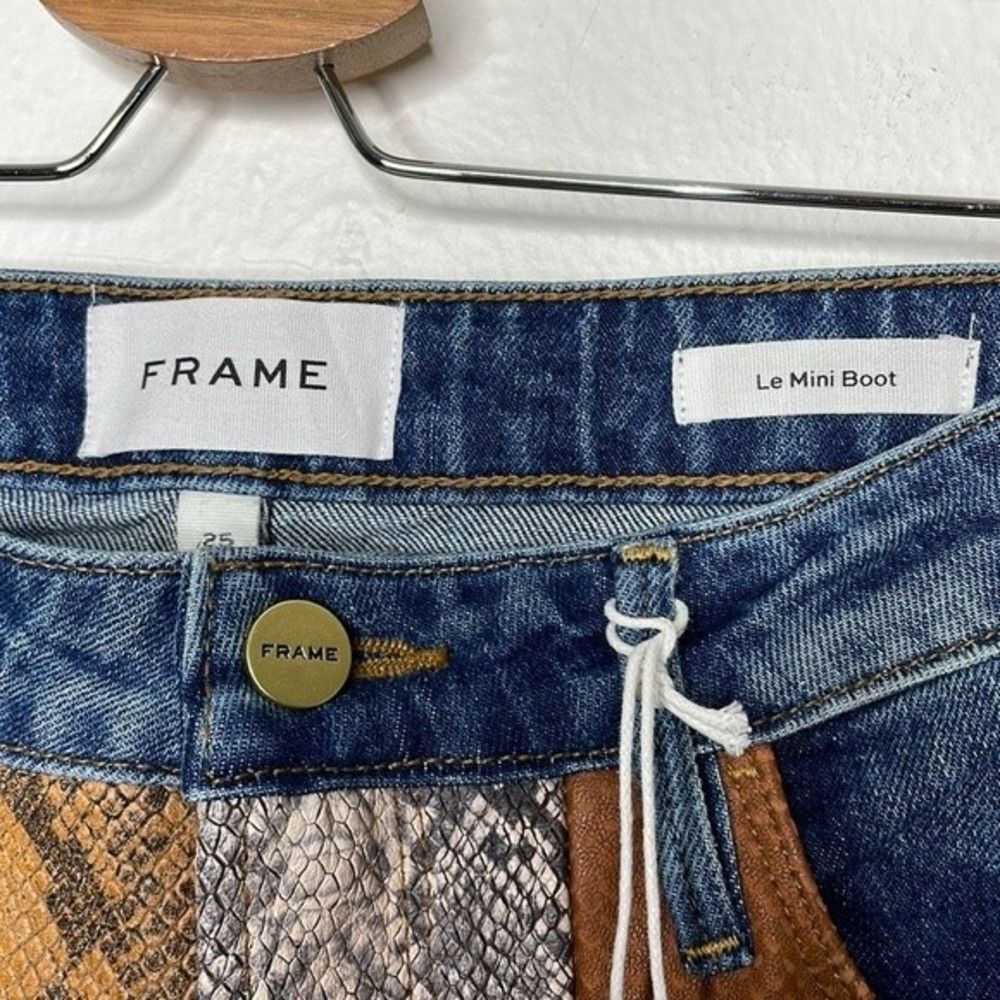 FRAME Le Mini Boot Patchwork Snake Skin Womens Si… - image 7